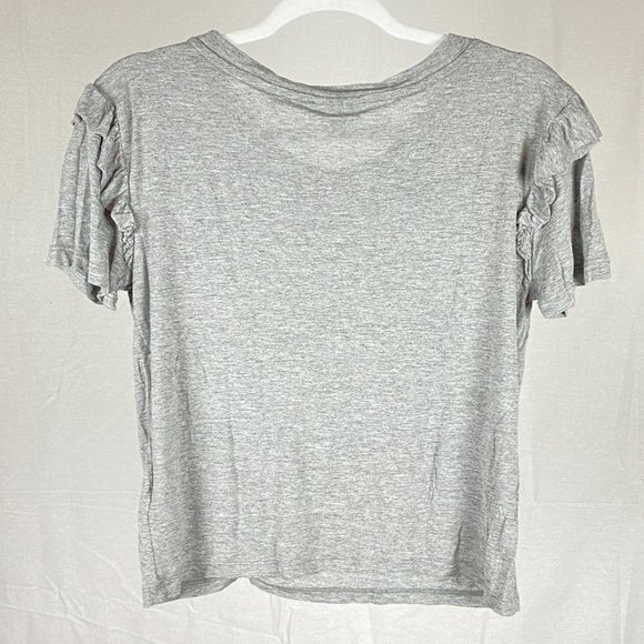 Topshop Women's T-Shirt Short Sleeve Shirt with Ruffles at Shoulders - Picture 6 of 7